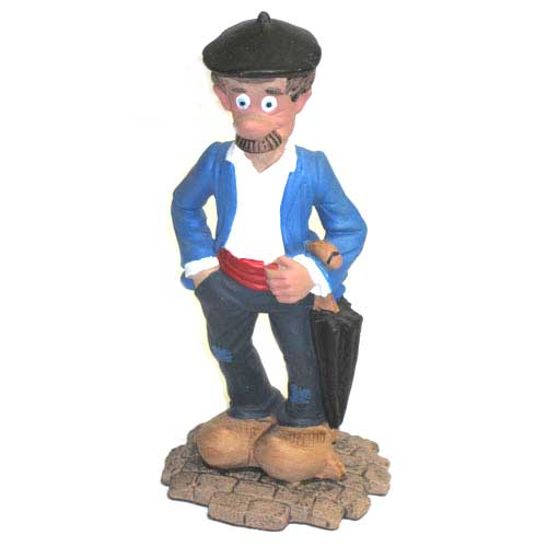 Imagen figura cerámica Pinón de pie con paraguas